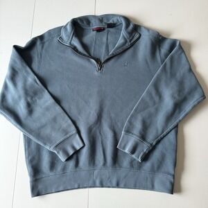 Wolverine Dusty Blue‎ Men's 1/4 Zip Pullover Size Large Waffle Sweatshirt